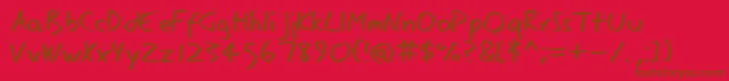 Eagernaturalist-fontti – ruskeat fontit punaisella taustalla
