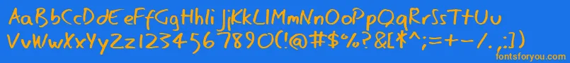 Eagernaturalist Font – Orange Fonts on Blue Background