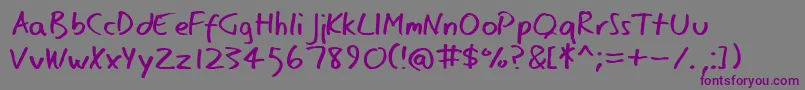 Шрифт Eagernaturalist – фиолетовые шрифты на сером фоне