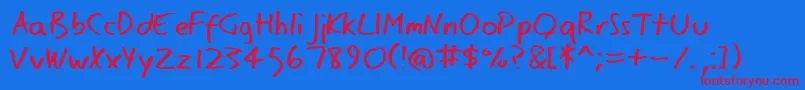 Eagernaturalist Font – Red Fonts on Blue Background