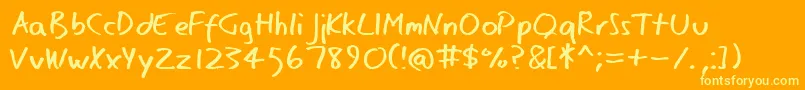 Eagernaturalist Font – Yellow Fonts on Orange Background