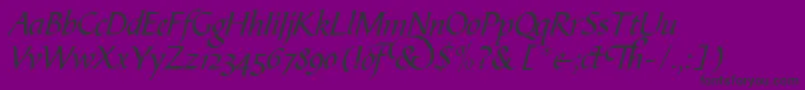 フォントB730ScriptRegular – 紫の背景に黒い文字
