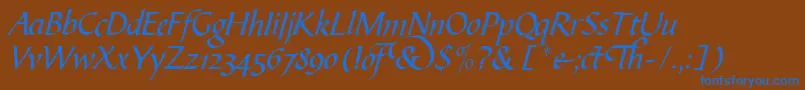Police B730ScriptRegular – polices bleues sur fond brun