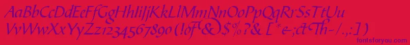 B730ScriptRegular Font – Purple Fonts on Red Background