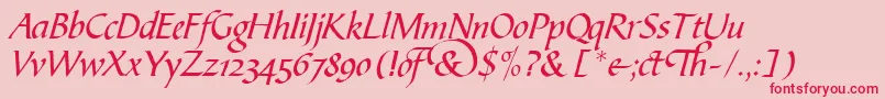B730ScriptRegular-Schriftart – Rote Schriften auf rosa Hintergrund