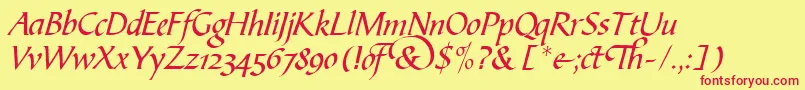 B730ScriptRegular Font – Red Fonts on Yellow Background