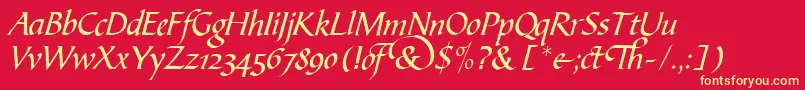 B730ScriptRegular Font – Yellow Fonts on Red Background