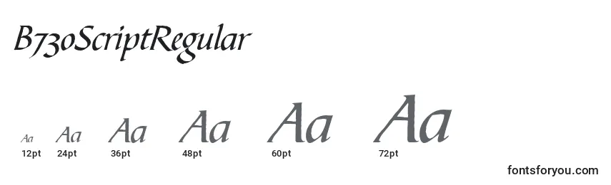 B730ScriptRegular Font Sizes