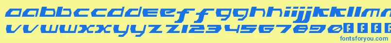 PinkHasGoneExtinctObliqueLdr Font – Blue Fonts on Yellow Background