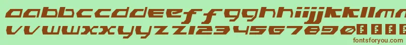 フォントPinkHasGoneExtinctObliqueLdr – 緑の背景に茶色のフォント