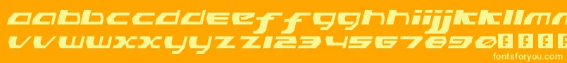 PinkHasGoneExtinctObliqueLdr-Schriftart – Gelbe Schriften auf orangefarbenem Hintergrund