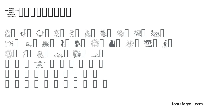 Schriftart 4yeosummer – Alphabet, Zahlen, spezielle Symbole