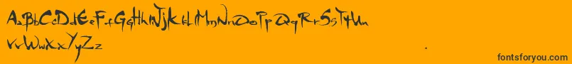 Mgs4Brush-Schriftart – Schwarze Schriften auf orangefarbenem Hintergrund