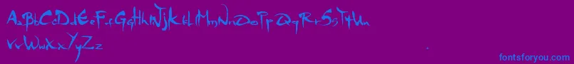 Mgs4Brush-Schriftart – Blaue Schriften auf violettem Hintergrund