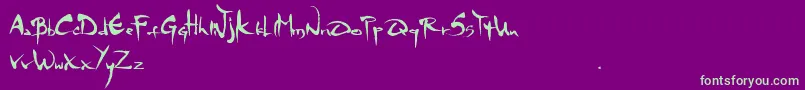 Mgs4Brush Font – Green Fonts on Purple Background