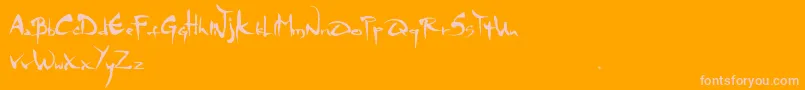 Mgs4Brush-Schriftart – Rosa Schriften auf orangefarbenem Hintergrund