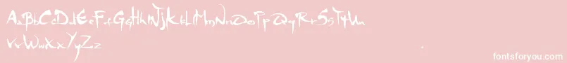 Mgs4Brush-Schriftart – Weiße Schriften auf rosa Hintergrund