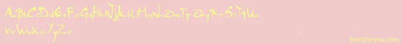 Mgs4Brush-Schriftart – Gelbe Schriften auf rosa Hintergrund