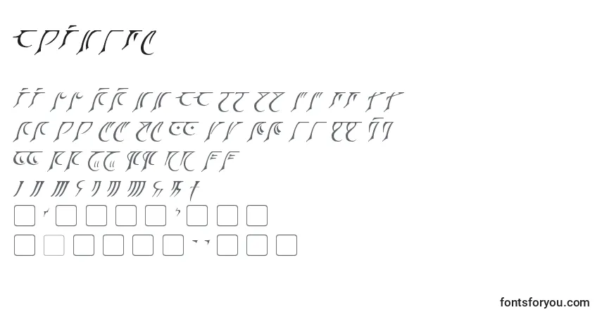 Schriftart Eladrin – Alphabet, Zahlen, spezielle Symbole