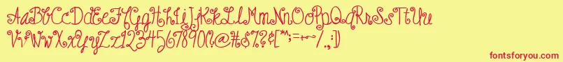 AustieBostBumblebee Font – Red Fonts on Yellow Background