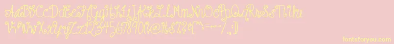 AustieBostBumblebee Font – Yellow Fonts on Pink Background
