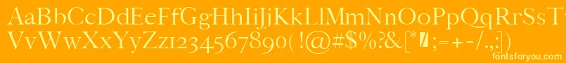 Bludhaven Font – Yellow Fonts on Orange Background