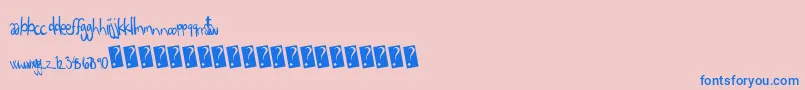 Eigthgrade-fontti – siniset fontit vaaleanpunaisella taustalla