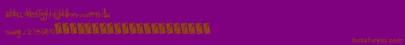 Eigthgrade-fontti – ruskeat fontit violetilla taustalla