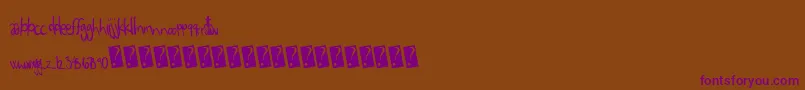 Czcionka Eigthgrade – fioletowe czcionki na brązowym tle