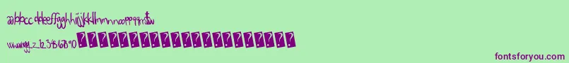 Eigthgrade-fontti – violetit fontit vihreällä taustalla