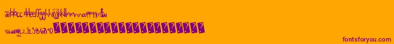 Eigthgrade-Schriftart – Violette Schriften auf orangefarbenem Hintergrund