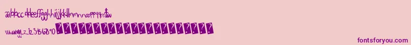 Eigthgrade-fontti – violetit fontit vaaleanpunaisella taustalla