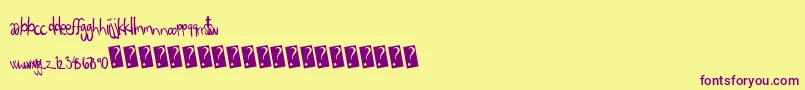 Eigthgrade Font – Purple Fonts on Yellow Background