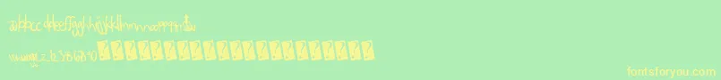 Eigthgrade Font – Yellow Fonts on Green Background