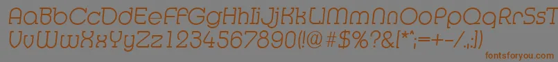MexicoserialXlightItalic Font – Brown Fonts on Gray Background