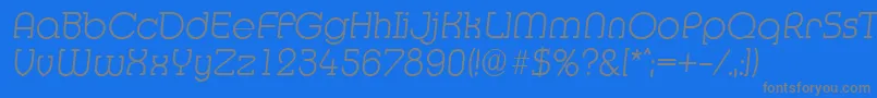MexicoserialXlightItalic Font – Gray Fonts on Blue Background