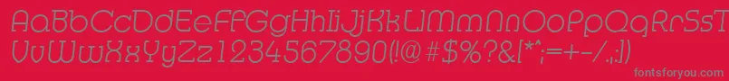 フォントMexicoserialXlightItalic – 赤い背景に灰色の文字