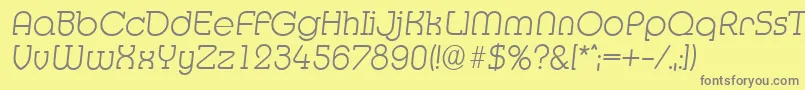 MexicoserialXlightItalic Font – Gray Fonts on Yellow Background