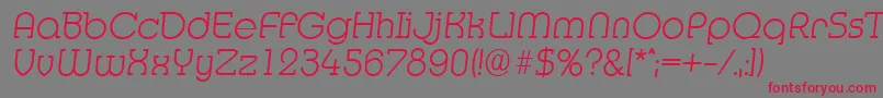 MexicoserialXlightItalic Font – Red Fonts on Gray Background