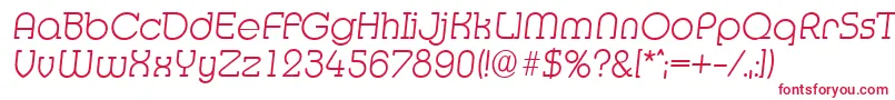 フォントMexicoserialXlightItalic – 赤い文字