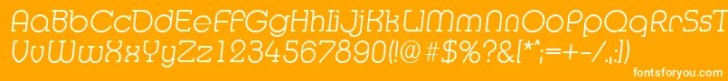 MexicoserialXlightItalic Font – White Fonts on Orange Background