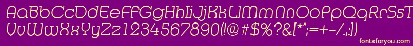 MexicoserialXlightItalic Font – Yellow Fonts on Purple Background