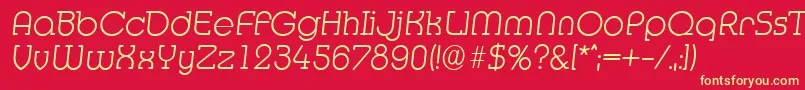 MexicoserialXlightItalic Font – Yellow Fonts on Red Background