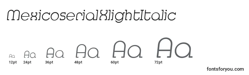 MexicoserialXlightItalic Font Sizes