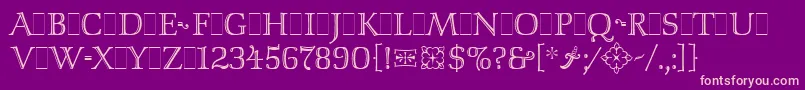 IsisLetPlain Font – Pink Fonts on Purple Background