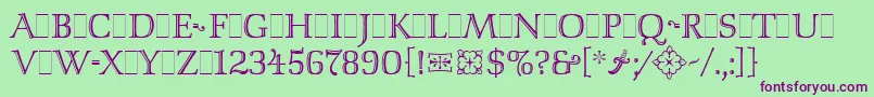 IsisLetPlain Font – Purple Fonts on Green Background