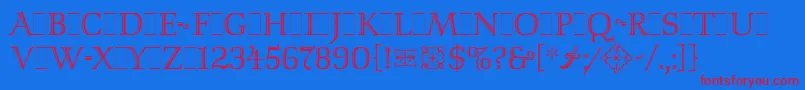 IsisLetPlain Font – Red Fonts on Blue Background