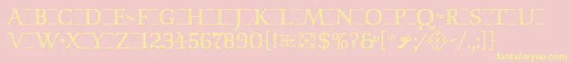 IsisLetPlain Font – Yellow Fonts on Pink Background