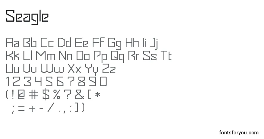 Seagle-fontti – aakkoset, numerot, erikoismerkit