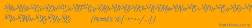 フォントFundamentalDemo – オレンジの背景に灰色の文字